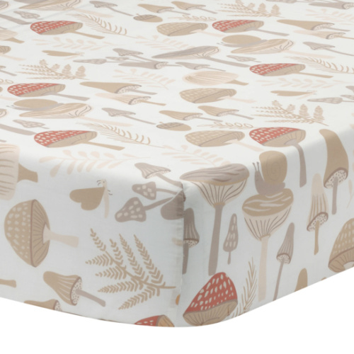 Mushroom Meadow Organic Cotton Crib Sheet