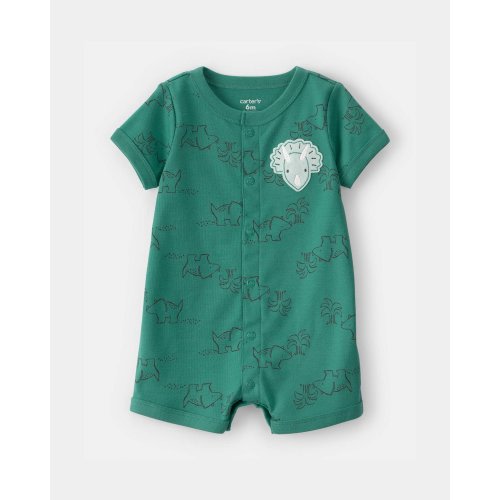 Baby Boy Dinosaur Short-Sleeve Romper - Green | Carter's