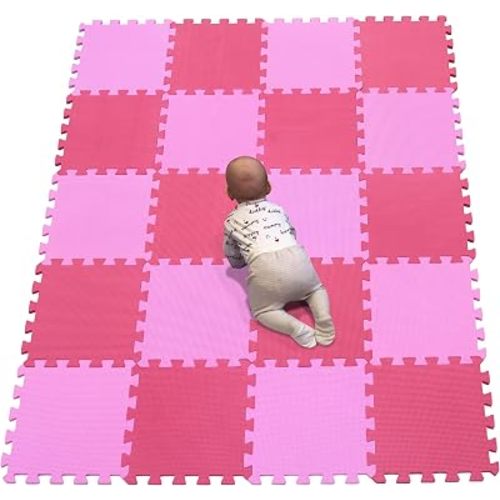 YIMINYUER® 20 Tiles (30cm×30cm×1cm Each Tile) Baby Soft Puzzle Play Mats, Kids Thick EVA Foam Floor, Toddlers & Children's Soft Interlocking Mat R03R09G301020