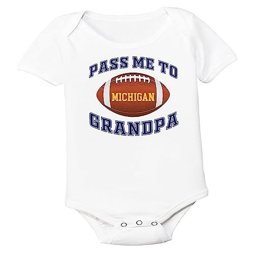 Future Tailgater Football Pass Me to GrandPa Baby Bodysuit for Michigan Fans