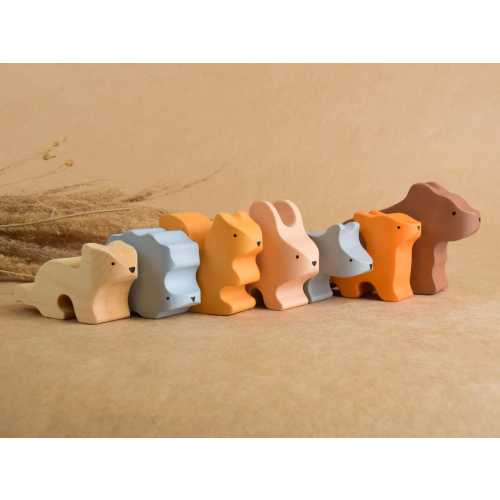 Wooden Animals Toy Set, Woodland Nursery Animals, Montessori Baby, Waldorf Wooden Toys for Toddlers, First Birthday Gift, Child Development