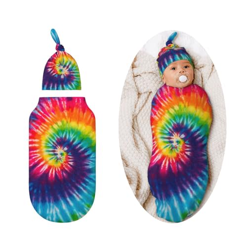 Tie Dye Swaddle Blankets Newborn Receiving Blanket Baby Swaddle Wrap Soft Sleeping Sack for Baby Girls Boys
