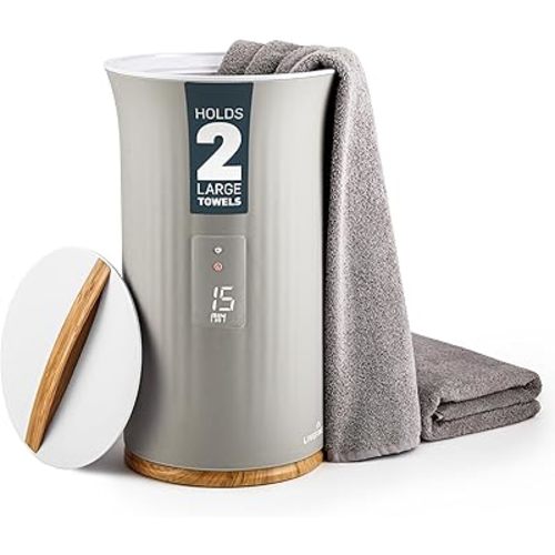 Live Fine Towel Warmer | Bucket Style Luxury Heater with LED Display, Adjustable Timer, Auto Shut-Off | Fits 40” x 70” Oversized Towel - Height 21.25 Inches and 12.9 Inches Wide