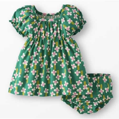 Baby Puff Sleeve Dress & Bloomers Set