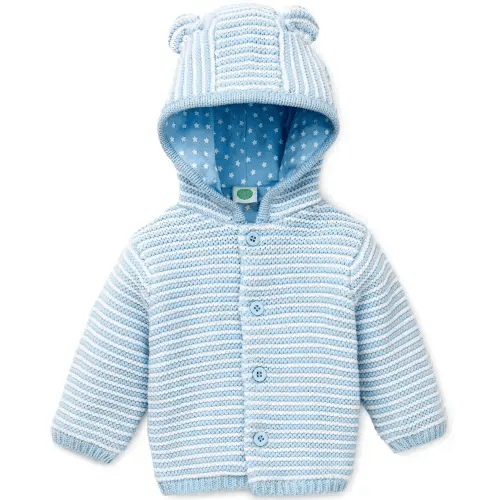 Blue Textured Hoodie