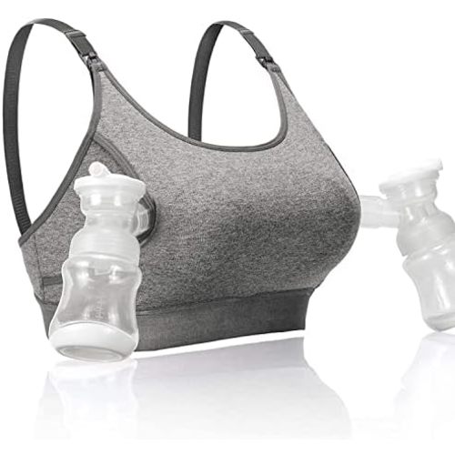 Momcozy Pumping Bra Hands Free, 2-in-1 Pumping & Nursing Bra Comfortable & Adjustable Suitable for Medela, Lansinoh XS-XXL