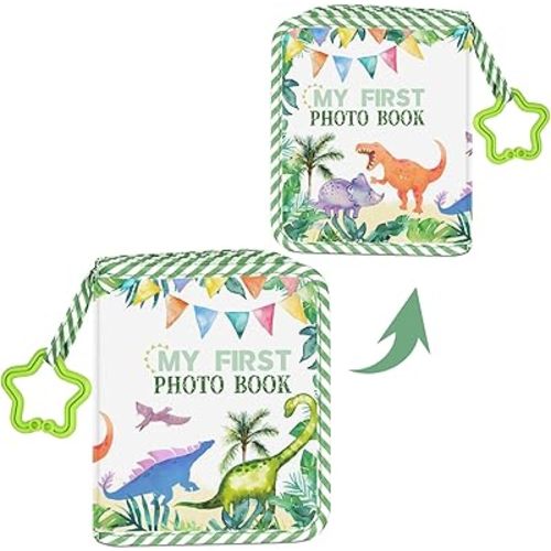 Dinosaur Baby Photo Album, My First Photo Book, Baby Memory Soft Album, My First Family Photo Album for Baby, Baby Shower Memory Birthday Gifts, Toddler photo album for Newborn Toddler Kids