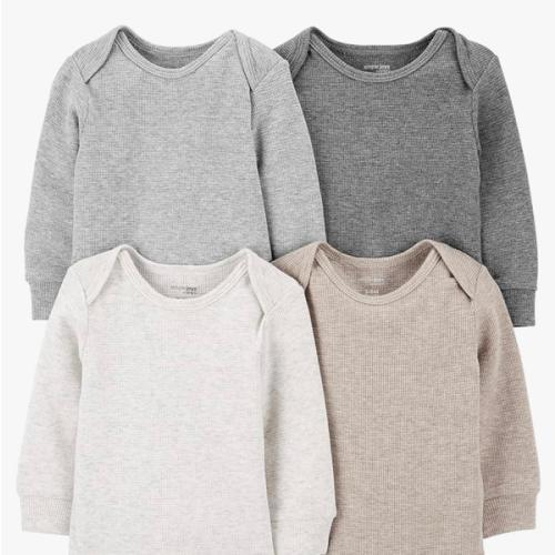 Simple Joys by Carter's Baby 4-pack Soft Thermal Long Sleeve Bodysuits