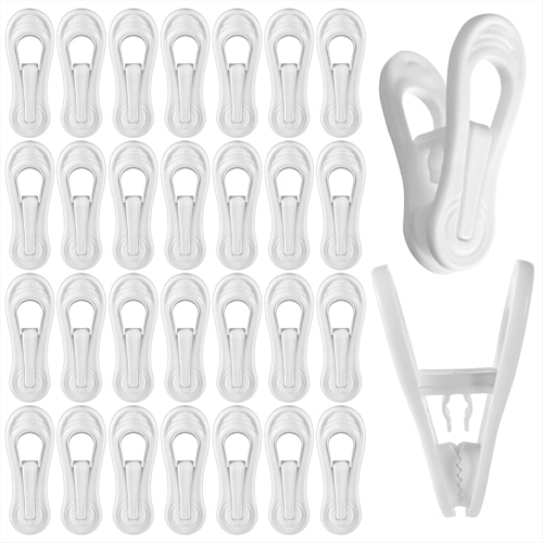50 Pack White Plastic Hanger Clips for Baby Clothes
