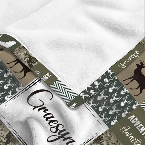 Personalized Camo Wild Duck Deer Baby Blanket with Name for Girl Boy,Customized Hunting Adventure Await Blanket for Infant Toddler,Soft Baby Newborn Registry Gift Room Decor 30''x 40'' for Baby
