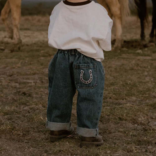 Horseshoe Denim Jeans | Western Baby & Kids Jeans – Littles SK Boutique