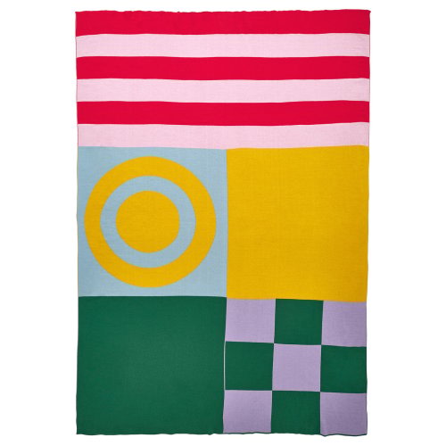 GREJSIMOJS Blanket - patterned/multicolor 130x170 cm (51 1/8x66 7/8 ")