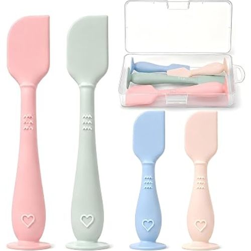 4-Pack Diaper Cream Spatula with Case, Soft Diaper Rash Cream Applicator
