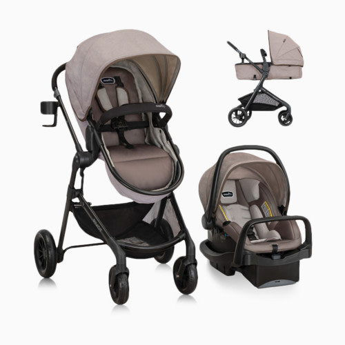 Evenflo Pivot Modular Travel System with LiteMax Infant Car Seat - Desert Tan