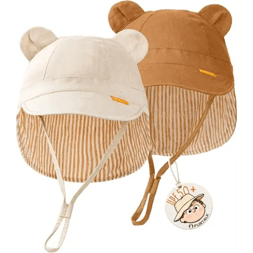 FURTALK Baby Sun Hat UPF 50+ Toddler Hat with Neck Flap, Breathable Adjustable Fit for Boys & Girls