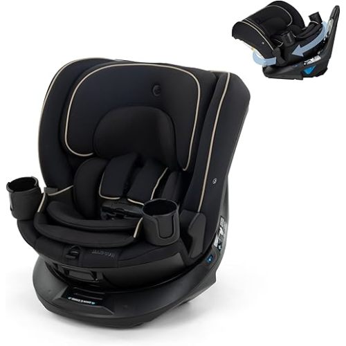 Maxi-COSI Andi 360 Rotating All-in-One Baby Convertible Car Seat, Rear Facing, Forward Facing Infant Toddler Booster, Easy Rotation, Tension System, Harness Adjust, Caspian Caviar