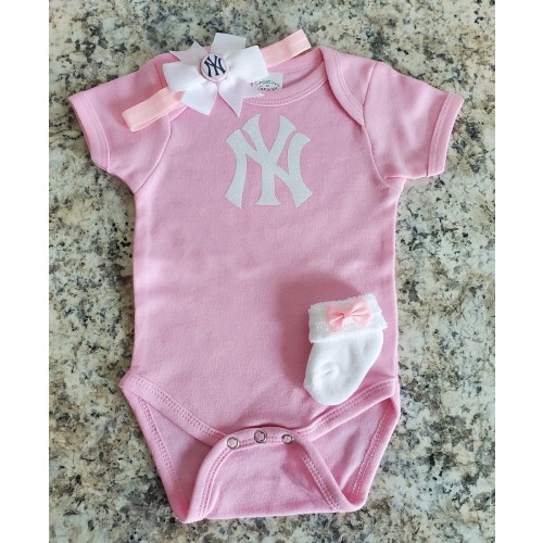 Yankees infant/baby girl clothes Yankees baby gift Yankees baseball baby gift