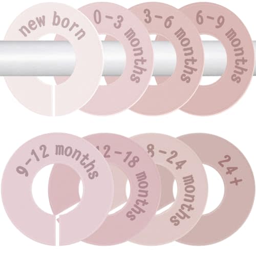 8PCS Baby Closet Dividers for Clothes,Double-Sided Baby Closet Organizer | Baby Clothes Size Age Separators,Nursery Clothes Hanger Dividers,for Most Closet Rods Organizer,from Newborn to Toddler