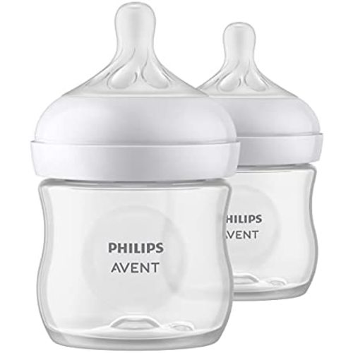 Philips AVENT Baby Bottle with Natural Response Nipple, 4 Oz, 2 Count