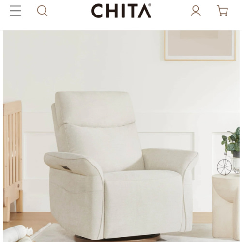 Vinca Power Swivel Nursery Glider Recliner with Power Lumbar & Headrest