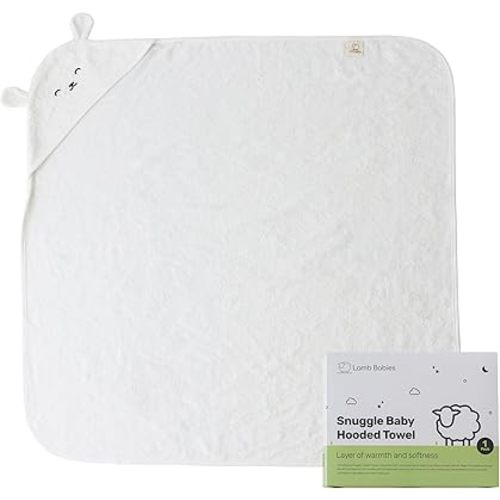 Snuggle Hooded Bamboo Baby Towel, Ultra-Soft Bamboo Viscose for Warmth and Quick Drying, Functional Bath-Time Essential, Adorable Hooded Baby Towels