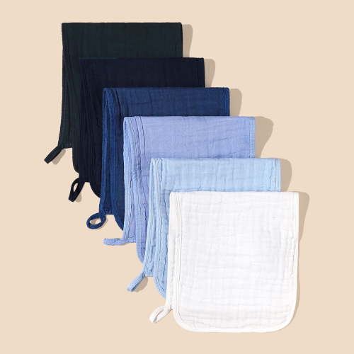 6PCS Muslin Burp Cloths for Baby 100% Cotton Burping Cloths for Boys Girls Large Extra Soft and Absorbent 20''X10''