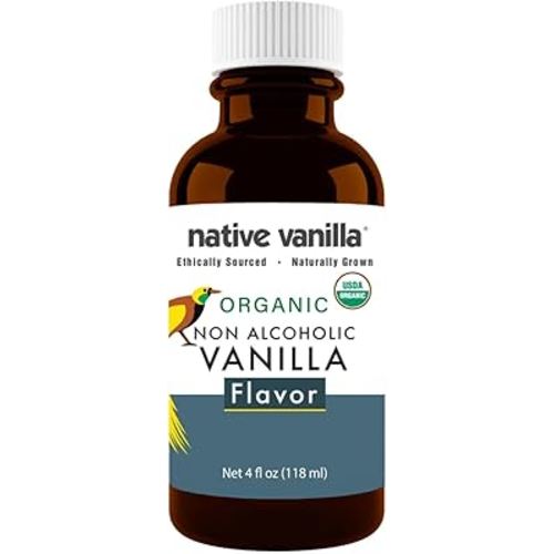 Native Vanilla - Organic Vanilla Flavor Non Alcoholic - 4 Fl Oz - Perfect for Cooking and Baking, and Dessert Crafting