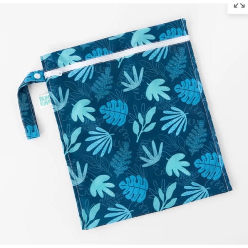 Reusable Wet Bag, Travel Bag, Waterproof Fabric – Blue Tropic | Bumkins Baby
