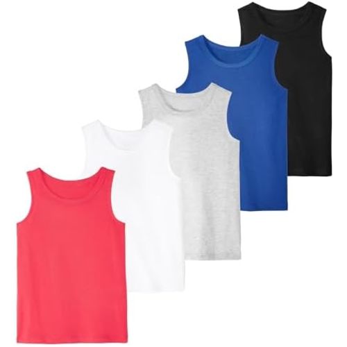 Garanimals Baby & Toddler Boy Tank Top - Kid's Sleeveless Muscle Tank - Size 0-6T - 5 Pack Set