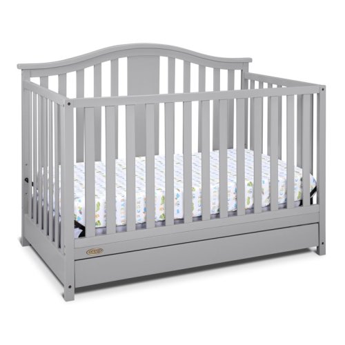 Graco Solano 5-in-1 Convertible Baby Crib with Drawer Pebble Gray
