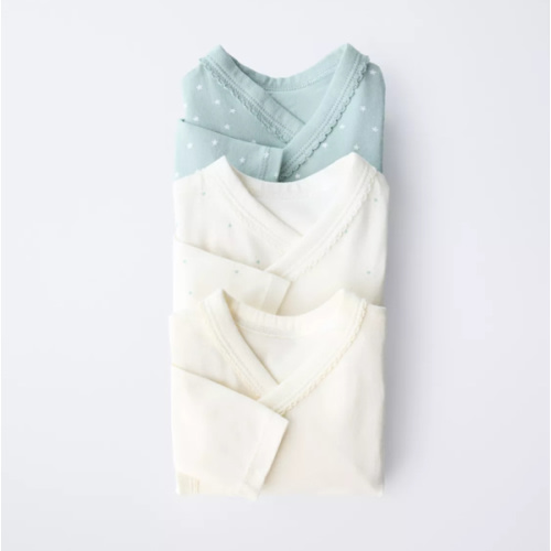 THREE-PACK OF KIMONO NECK STAR BODYSUITS, SOFT QUALITY - Sea green | ZARA United States