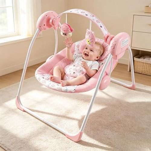 Baby Swings for Infant,Portable & Foldable Swing with Music, 0-9M, 20 lb