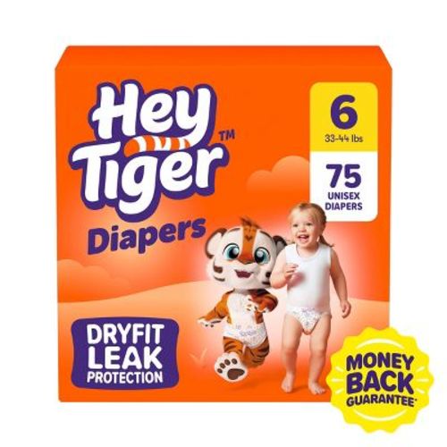 Hey Tiger Disposable Diapers - Size 6 - 75ct