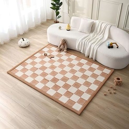 Hakuna Matte Premium Baby Playmat for Floor 60" x 80" – Cloudsoft Coral Velvet Memory Foam Rug for Crawling – Non-Slip, Water-Resistant, Non-Toxic, Easy-Care Muscle Mat – Thick Play Mat for Baby