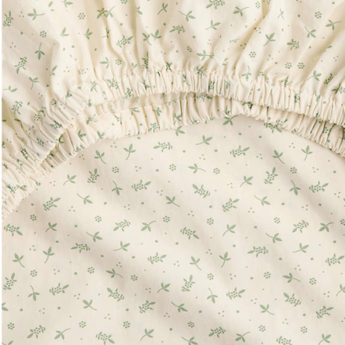 Bramble Floral 100% Organic Cotton Baby Crib Fitted Sheet By Sharland England