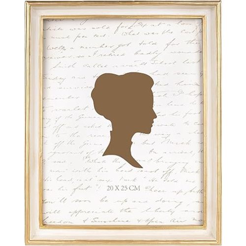 AELS 8x10 Inch Vintage Picture Frame, Elegant Antique Photo Frames with Glass Front, Photo Display, Tabletop Wall Hanging, Gift Ideas, Off-white with Gold Trim