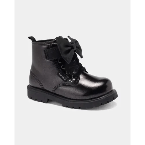 Toddler Girl Bow Ankle Boots - Black | Carter's