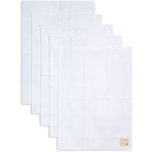 Burt's Bees Baby Burp Cloths, 100% Organic Cotton Extra Absorbent Soft Fabric, Large Drool Cloths 17 x 11.75 in, 5-Pack