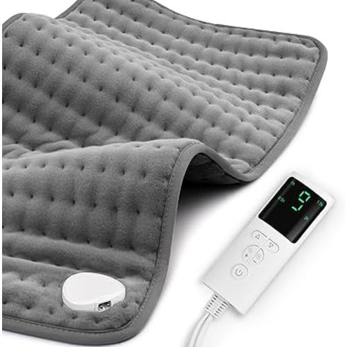 Stofiro Heating Pad for Back Pain Relief 17"x33" Large, Moist Dry Heat Options, XL Electric Heating Pads, 9 Heat Settings, Machine Washable, Auto-Off, Gifts for Women, Mom, Men