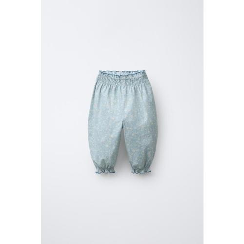 FLORAL PRINT PANTS - Light blue | ZARA United States
