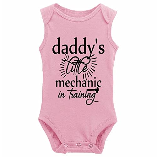 Daddy's Little Mechanic Baby Short Sleeve Bodysuits Pajamas Newborn Sleepers Girl and Boy Clothes