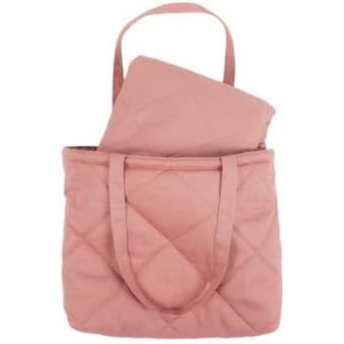 Snuggle Me® 2-in-1 Baby Play Mat - 100% Organic Cotton Baby Mat for Floor Play, Quilted, Foldable Playmat with Matching Tote Bag Included, Safety Certified & Machine Washable (37" x 37") - Gumdrop