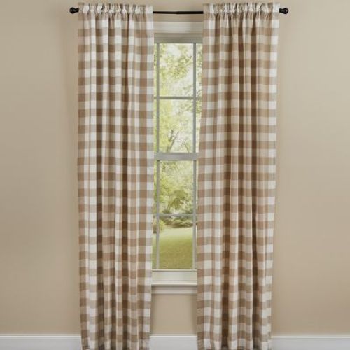 Park Designs Buffalo Check Lined Natural Panels 72" x 84"