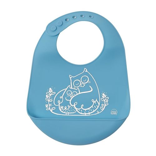 modern-twist Bucket-Bib 100% Food-Grade Silicone, Waterproof and Reusable, Curious Otter – Sea Blue