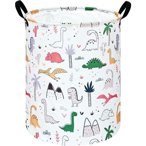 Dinosaur Pattern Shelf Nursery Storage Basket Laundry Basket Laundry Hamper with Handles,Baby Toys Storage Box and Bins Toys Gift Basket for Boys and Girls