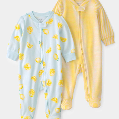 Baby Boy 2-Pack Lemon Sleeper - Yellow/Blue | Carter’s Oshkosh Canada