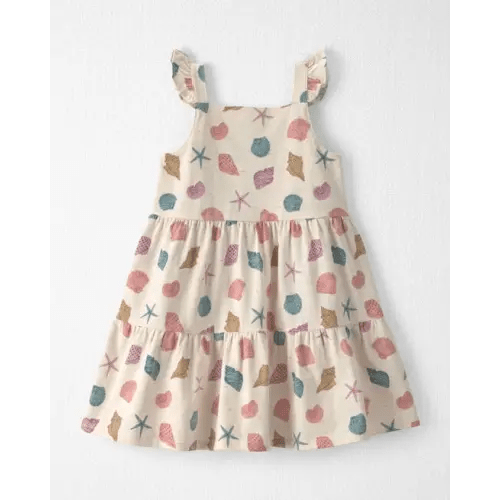 Toddler Girl Organic Cotton Tiered Dress in Seashells - Little Planet | Carter's