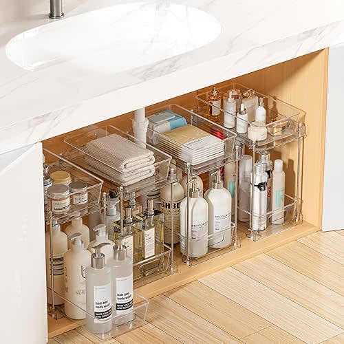 Vtopmart 4 Pack Taller Pull Out Bathroom Under Sink Organizer (S-Higher)