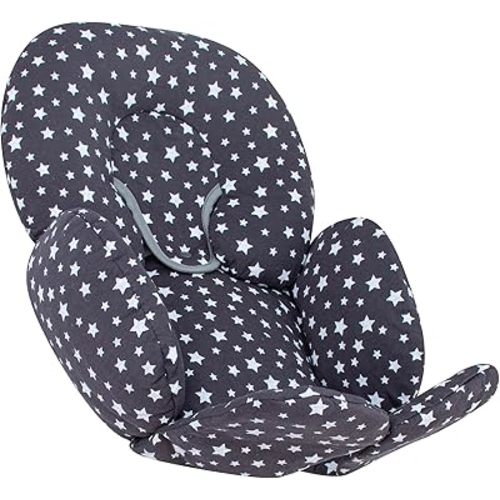 JYOKO Kids Reducer Cushion Infant Head & Baby Body Support Antiallergic 100% Cotton (Head, Body and Back Support, Winter Sky) 3 Parts