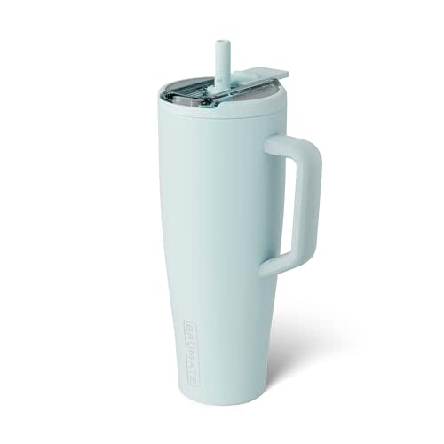 BrüMate Era Flip 40oz Tumbler with 100% Leakproof Covered Straw Lid | Hygienic Covered Straw | Insulated Stainless Steel Water Bottle with Handle | Cup Holder Friendly | BPA-Free (Blue Agave)